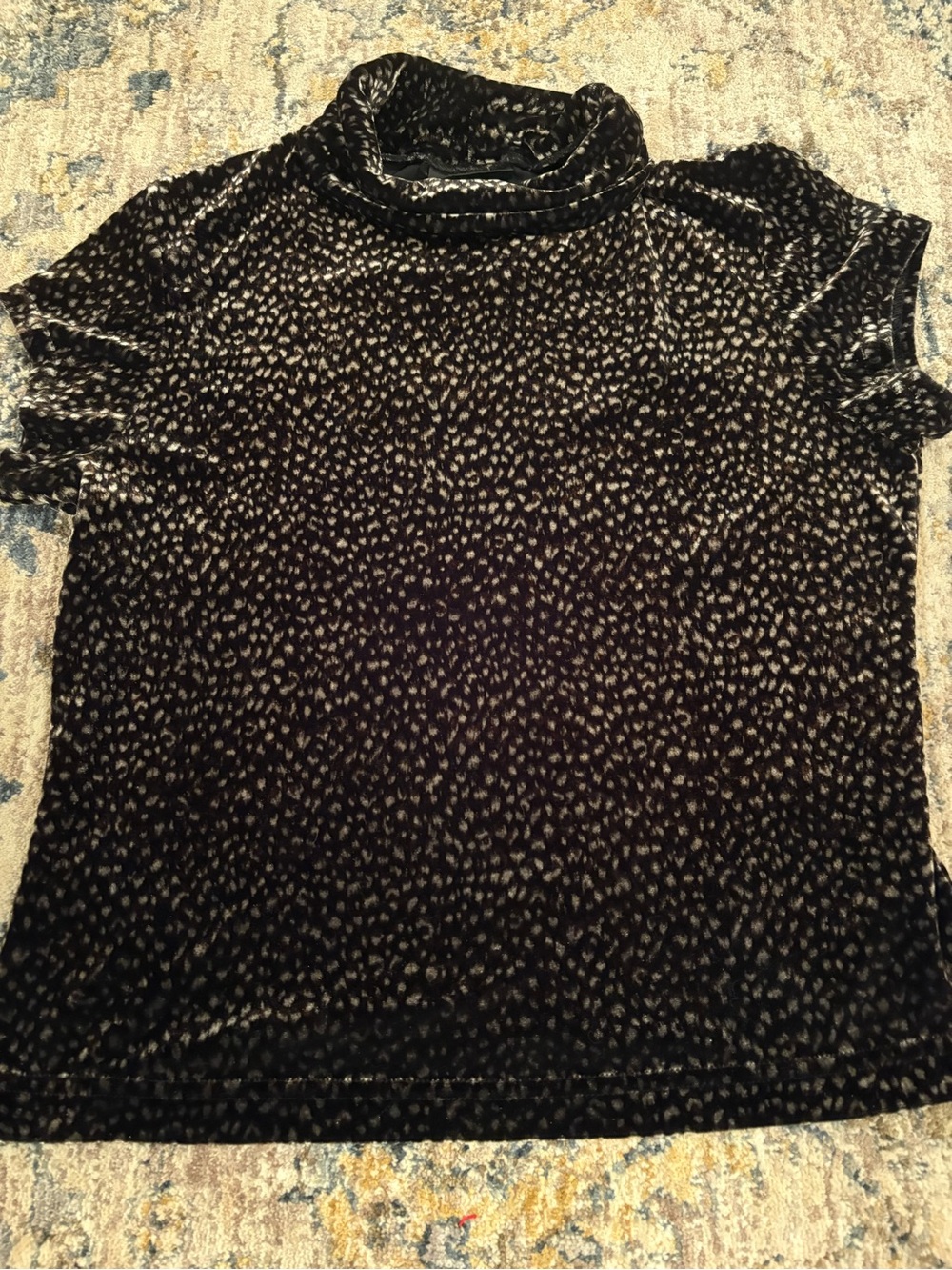 Y2K No Boundaries Stretch Velvety Short Sleeve Shirt Top Mockneck Sz Jr XL EUC